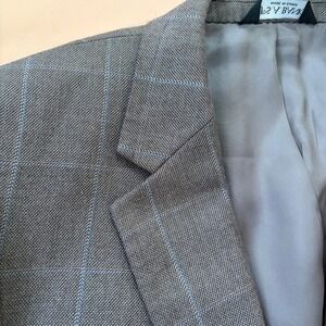 Jos A Bank Blazer Mens 42R Plaid Silk Camel‎ Hair Sport Coat Signature Suit